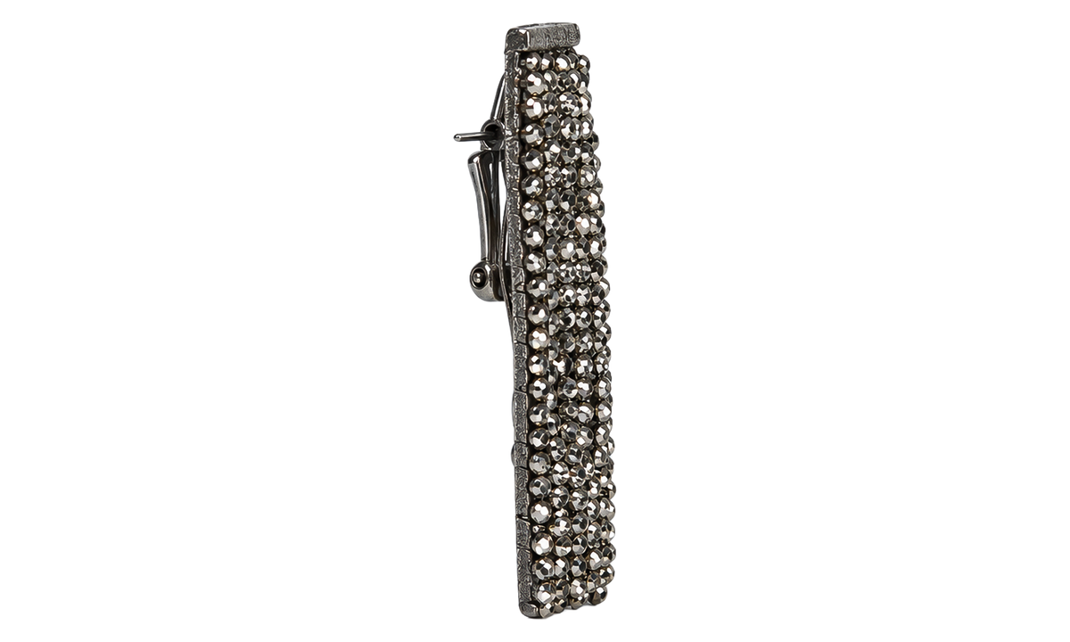 Glass Beaded Earrings WMNS "Grey" BRUN2706