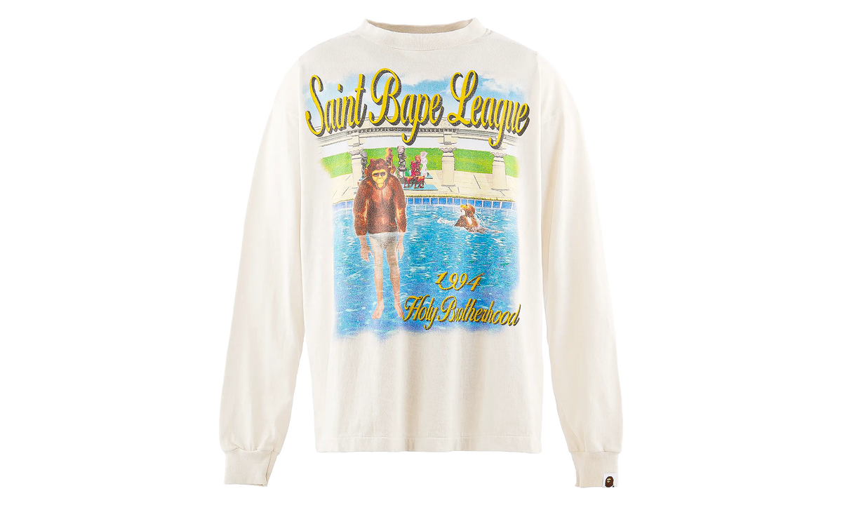 Bape Pool Long Sleeve Tee "White" SM MK1 0000 C39