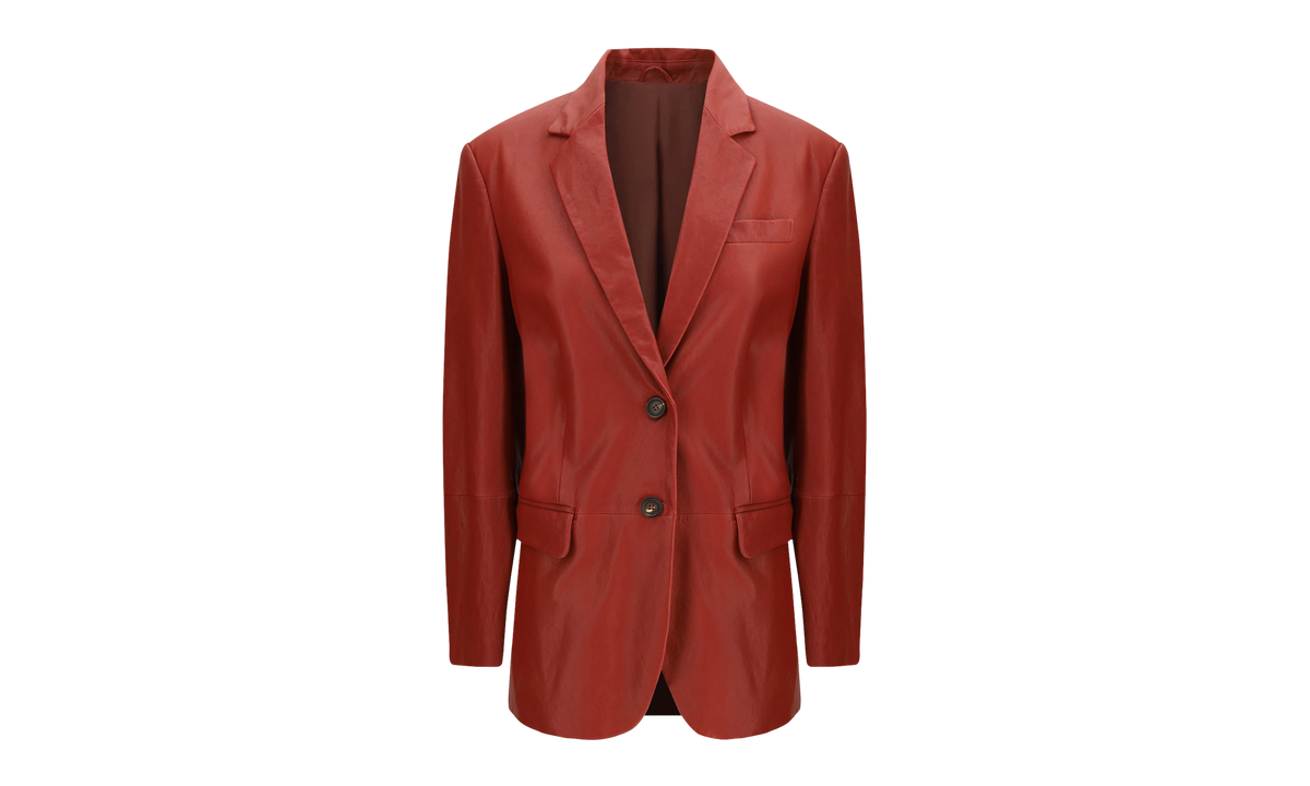 Leather Tailored Blazer WMNS "Brick" BRUN2759
