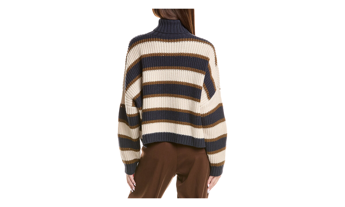 Striped Turtleneck Sweater WMNS "Navy" BRUN2810