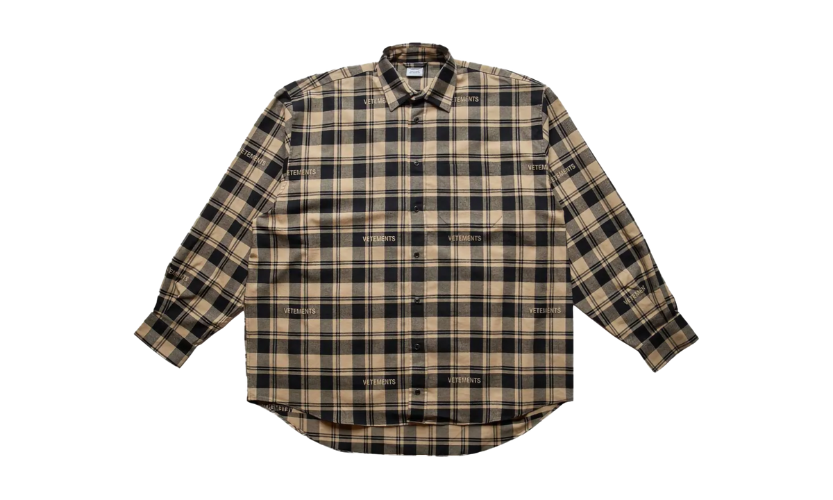 Vetements Logo Jacquard Plaid Shirt Beige "Beige" UA65SH919S