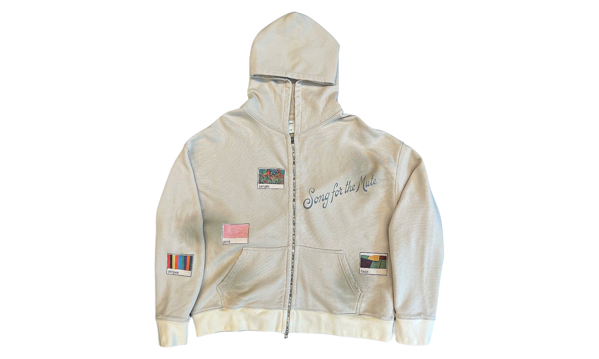 'Vignettes'' Zip Up Relaxed Hoodie "Beige" 262 UJP035P9 FTRYBGE