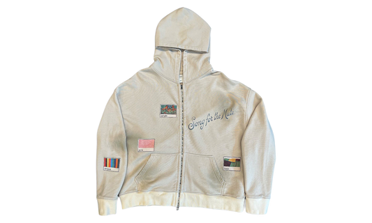 'Vignettes'' Zip Up Relaxed Hoodie "Beige" 262 UJP035P9 FTRYBGE