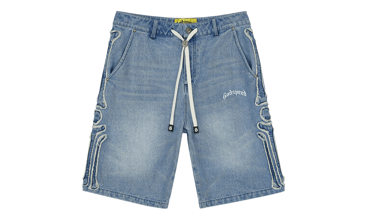 Femur Frayed Denim Shorts "Blue" GS910