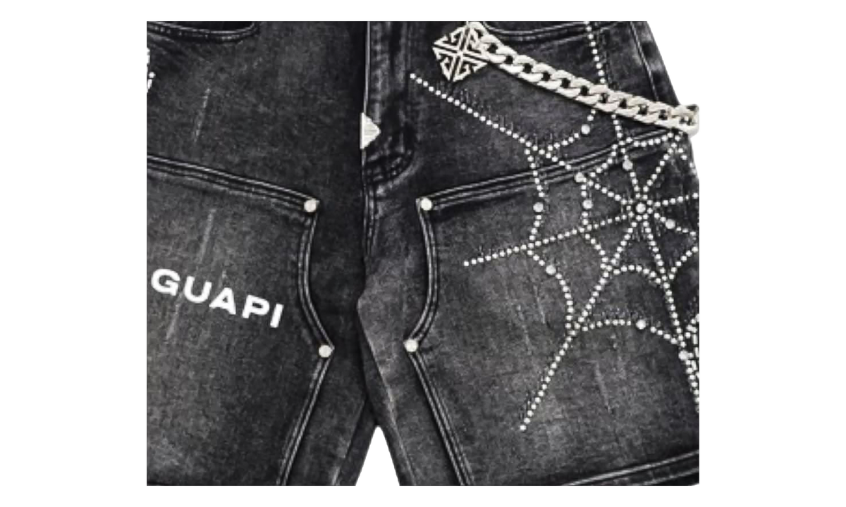 Spider Denim Shorts "Obsidian Black" GUA14