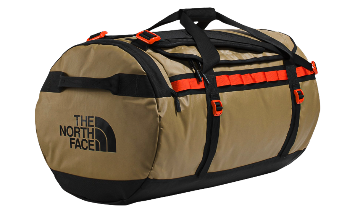 Base Camp 95L Large Duffel Bag "Cedar / TNF Black / Lava Red" NF0A52SBMY1