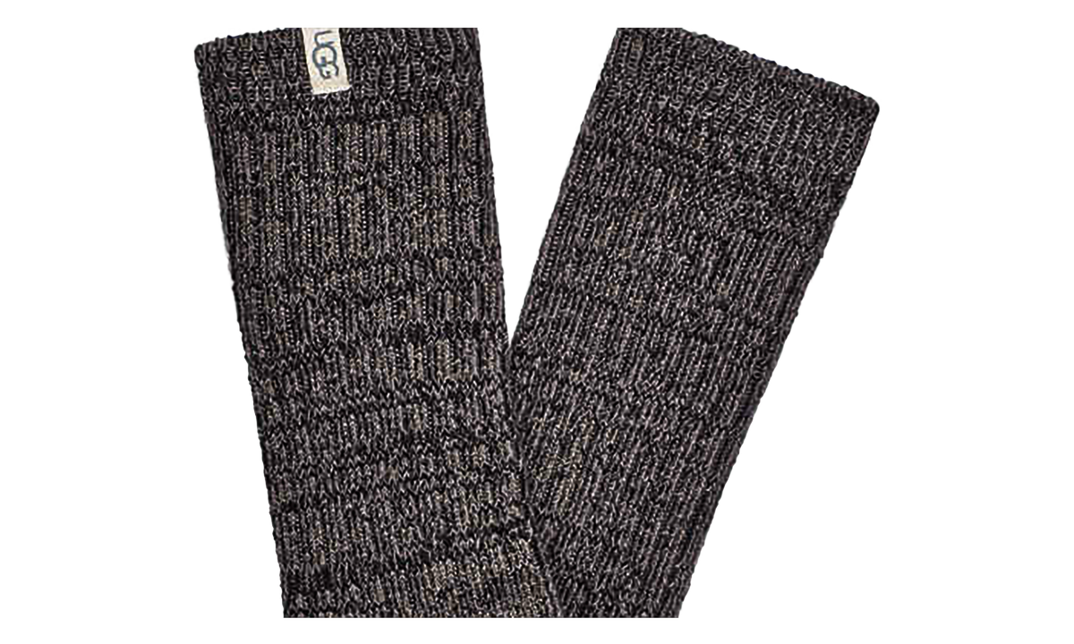 Rib Knit Slouchy Crew Socks "Grey / Black" 1014832 GRB