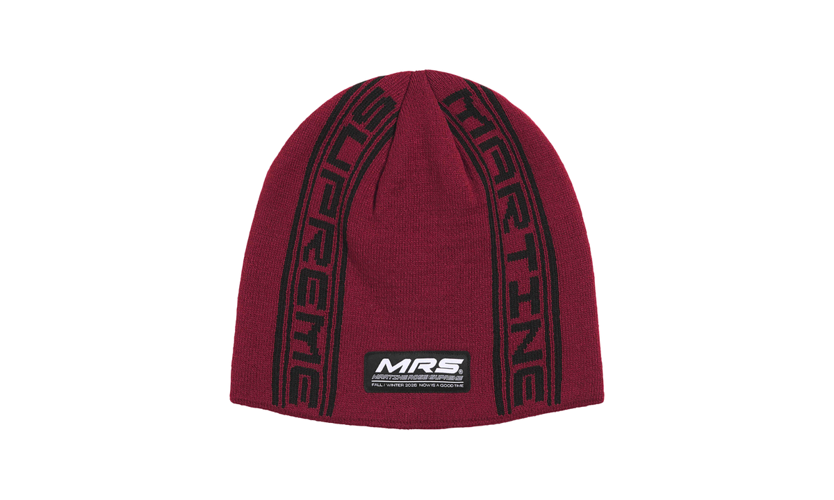 Martine Rose Jacquard Beanie "FW26 - Maroon" SU29017