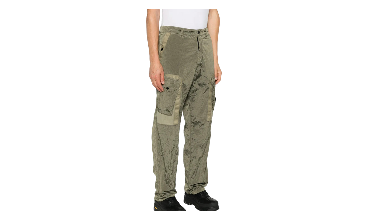 Nylon Metal Loose-Fit Tape Trim Pockets Cargo Pants "Military Green" 3100010 S0019 V005G