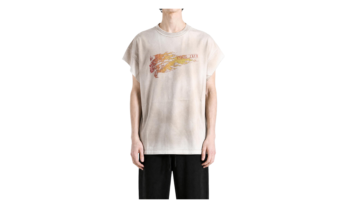 Burnshot Slit Sleeve Graphic-Print T-Shirt "Ivory" TC26TS3101