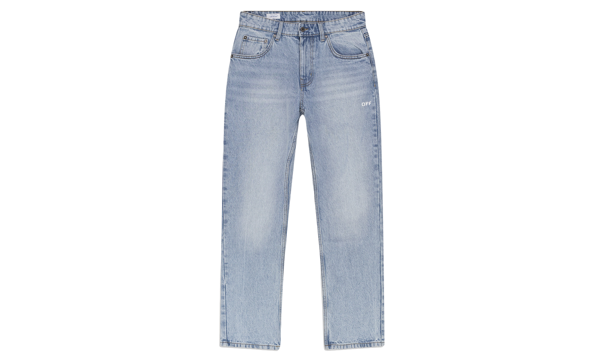 Relaxed Fit Spray Arrow Jeans "Light Indigo" 44OWOS26D101_471
