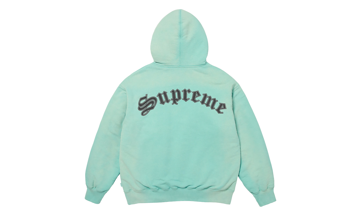 Shearling Lined Zip Up Hooded Sweatshirt "FW26 - Dusty Aqua" SU29067