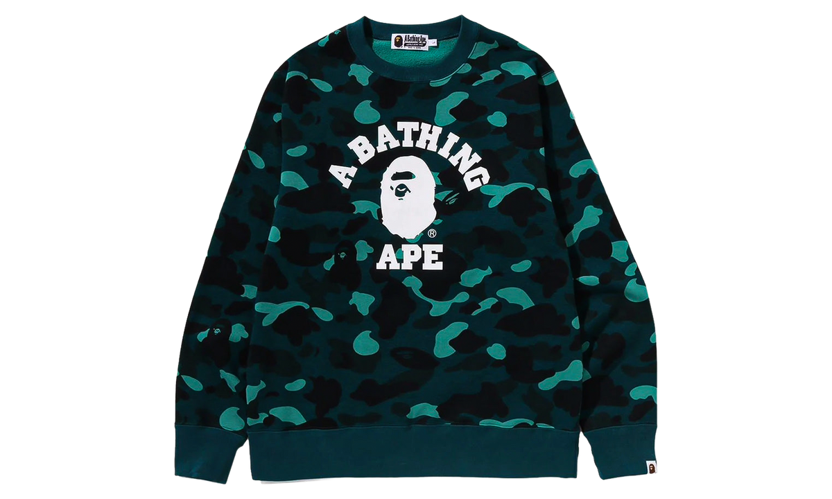 Color Camo College Crewneck Sweater "Green Camo" 001SWM301008M-GRN