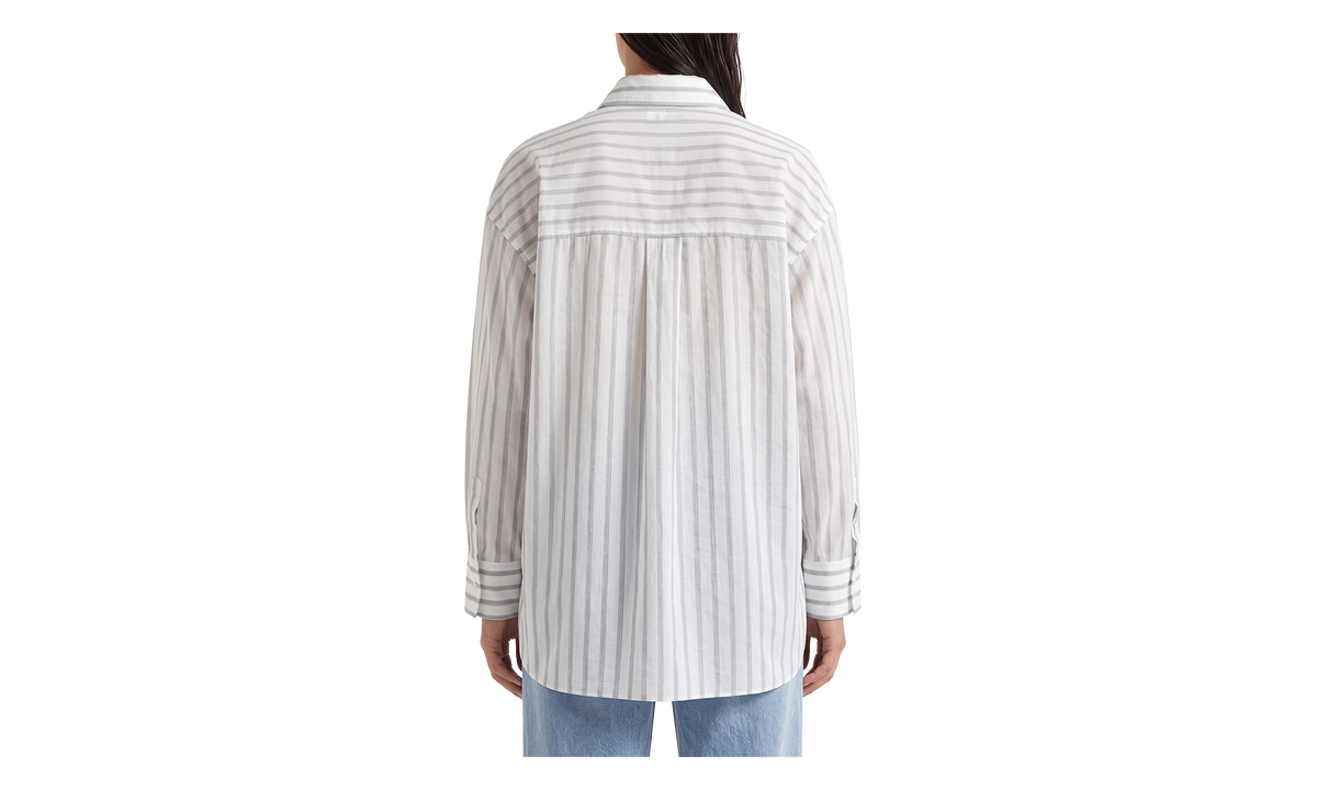 Striped Oversized Shirt WMNS "White" BRUN2761