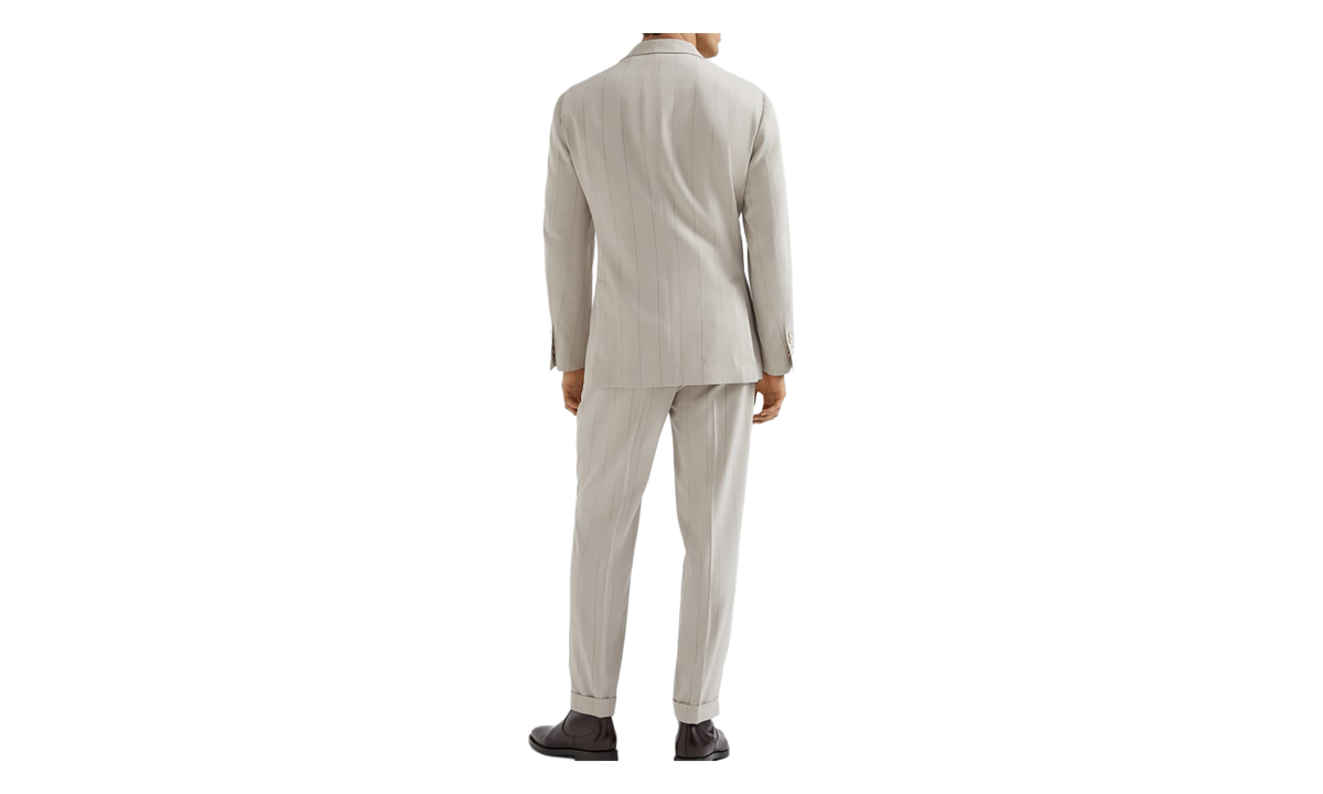Double-Breasted Pinstripe Silk Suit "Ice" BRUN2883