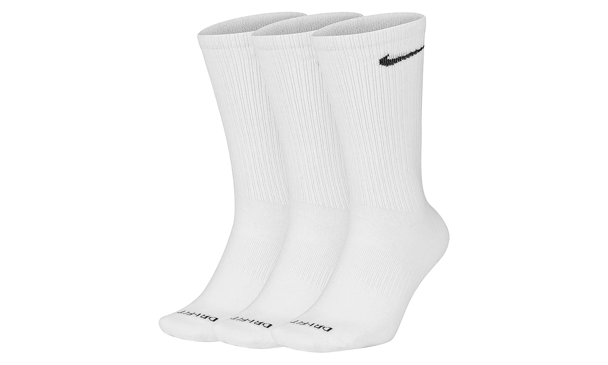 Everyday Plus Lightweight Training Crew Socks "White / Black (3 Pairs)" SX6891 100