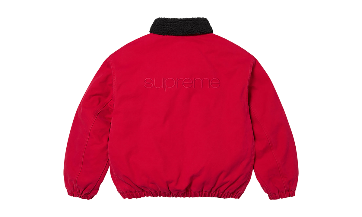 Faux Shearling Lined Bomber Jacket "FW26 - Red" SU28913