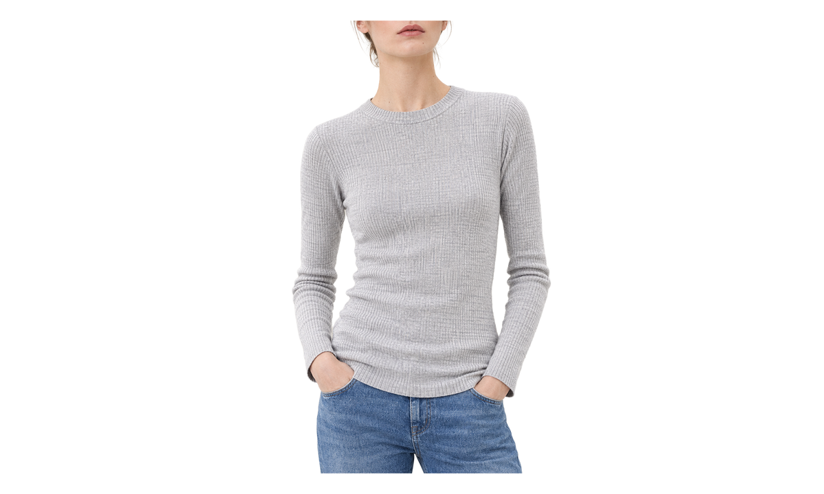 Wool Ribbed Crewneck Sweater WMNS "Light Grey" BRUN2739
