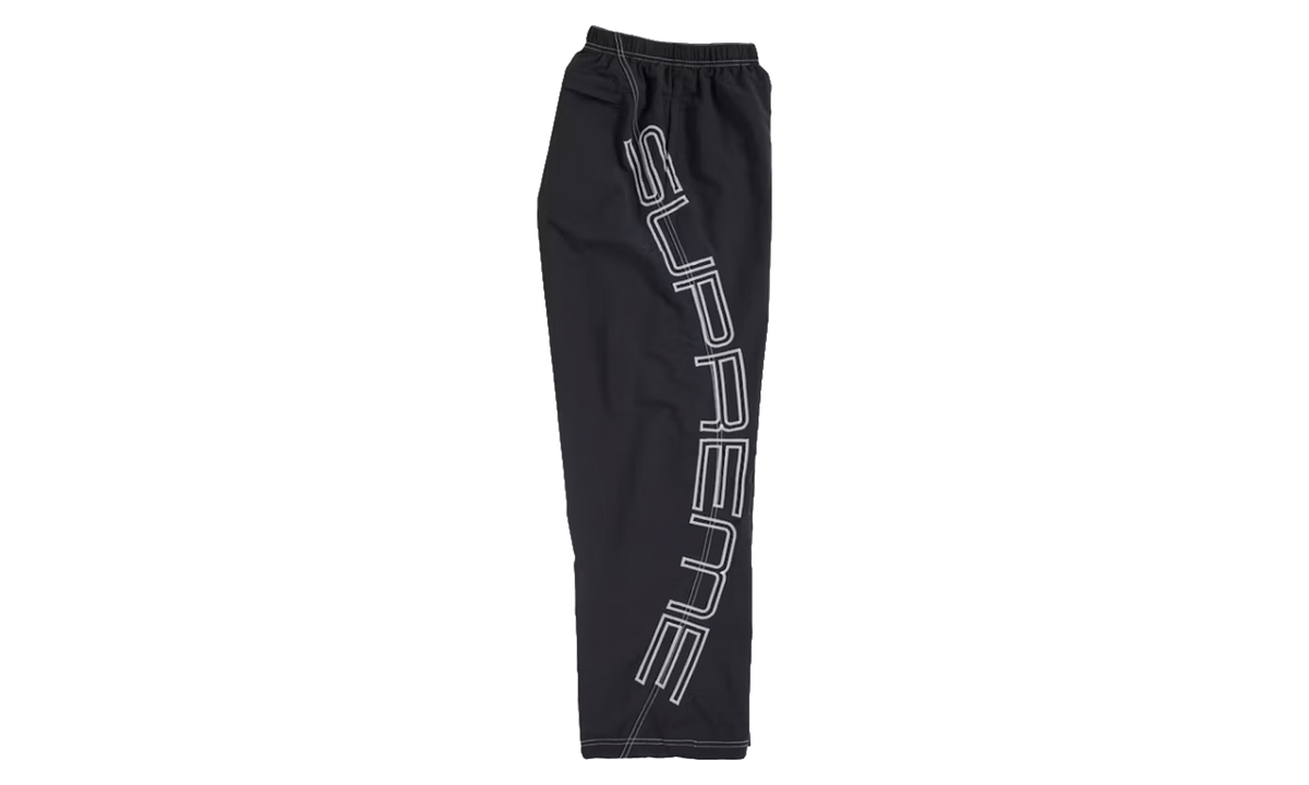 Spellout Embroidered Track Pants "SS25 - Black" SU28969