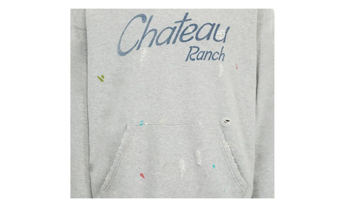 Chateau Ranch Paint Splatter Logo Hoodie "Heather Grey" GD451