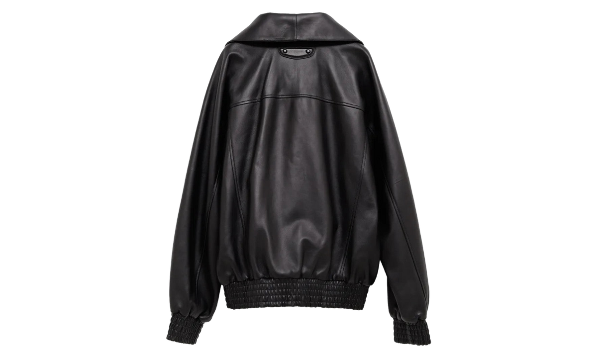 Leather High Collar Tracktop Jackets "Black" A009GE TVS05 1000