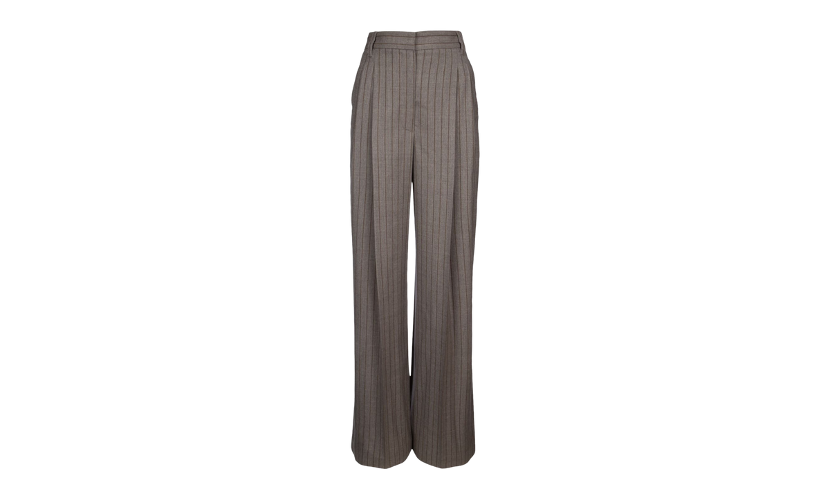 Wool Wide Leg Trousers WMNS "Taupe" BRUN2784