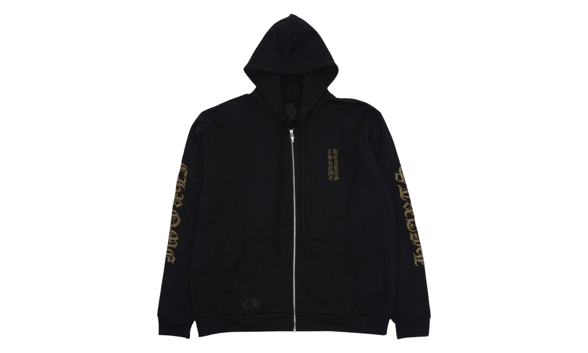 Glitter 1988 Vertical Logo Zip-Up Hoodie "Black / Olive" CHRM2062