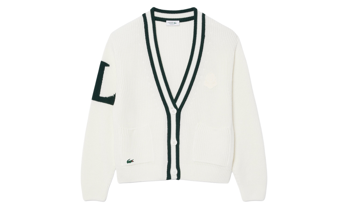 Badge Accent Wool Blend Golf Cardigan "White" AF6789-51-0LP