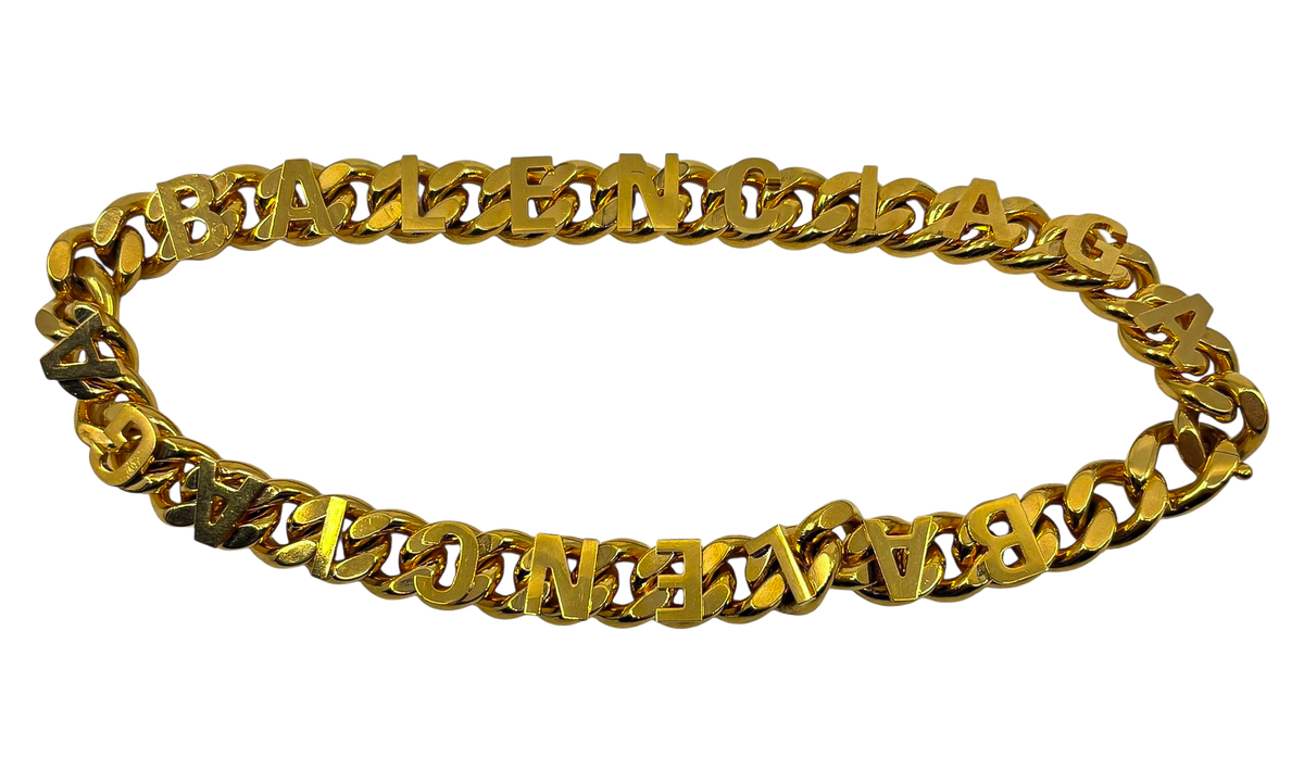 Logo Lettering Choker Necklace "Gold" 748011 TZ99G 0705