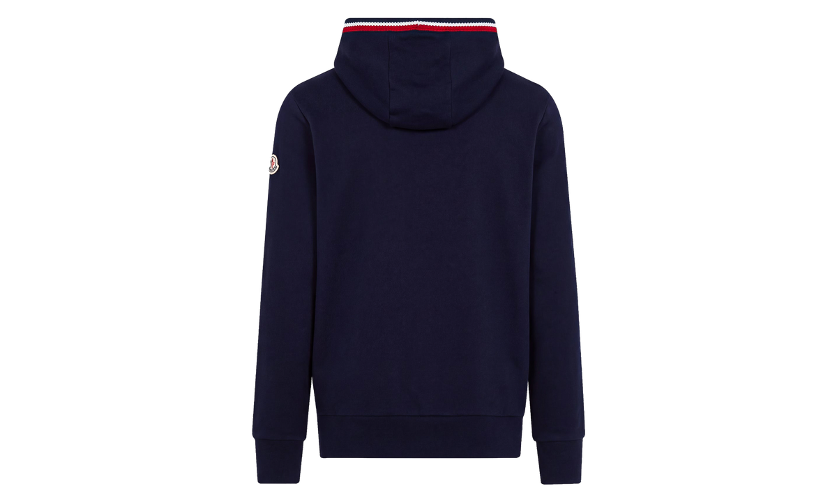 Tricolour Trim Pull Over Hoodie "Dark Navy Blue" MON151