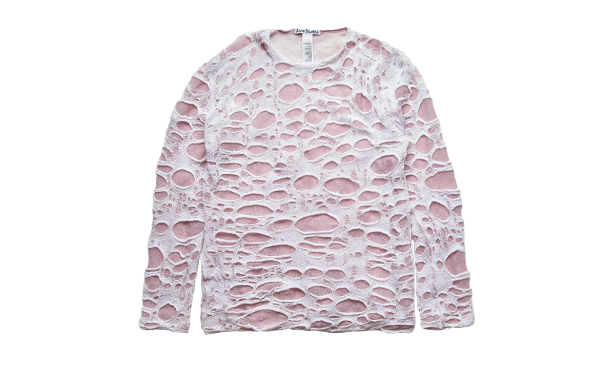 Layered Knit Cobweb Top "White" B60362BQS