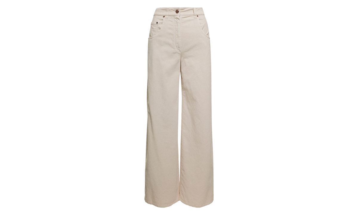Wide Leg Cotton Wool Blend Pants WMNS "Warm White" BRUN2653