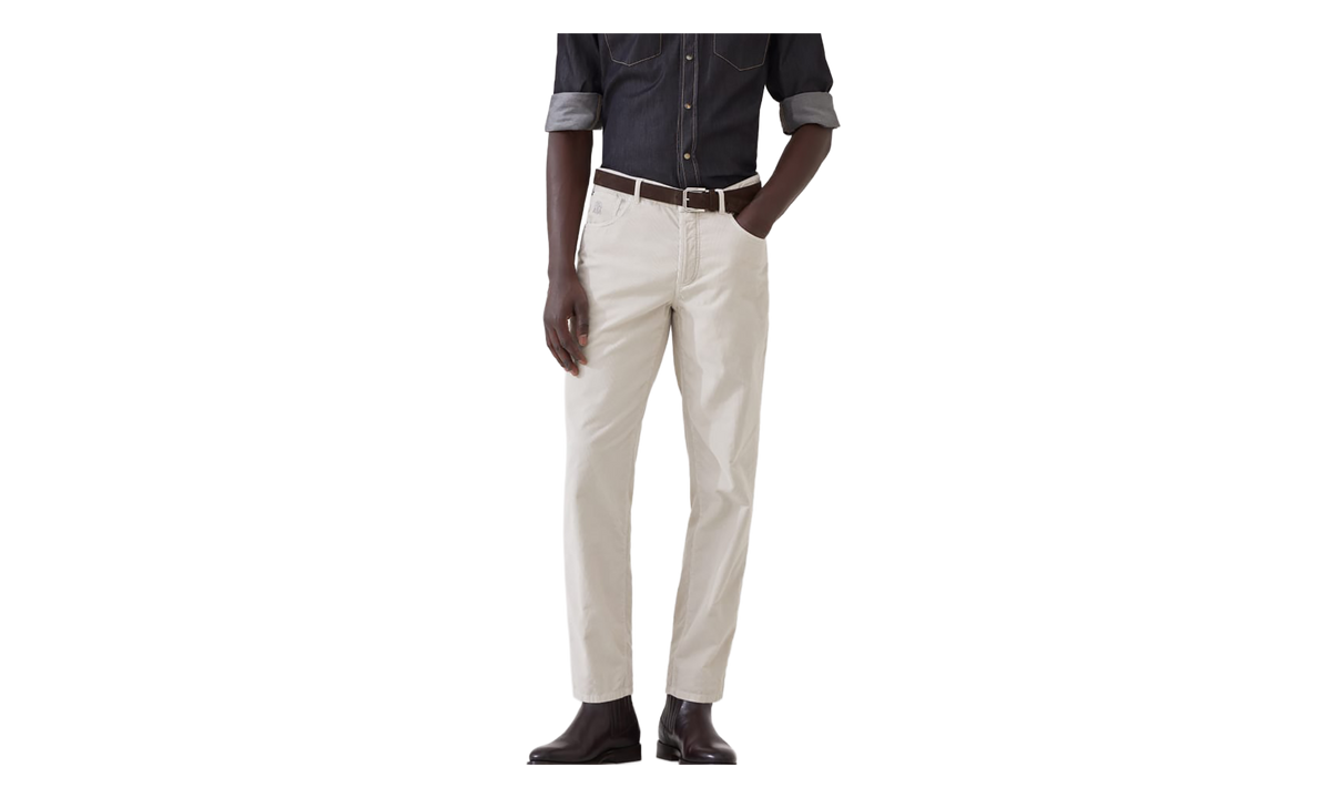 Cotton Straight Leg Trousers "Pumice" BRUN2868