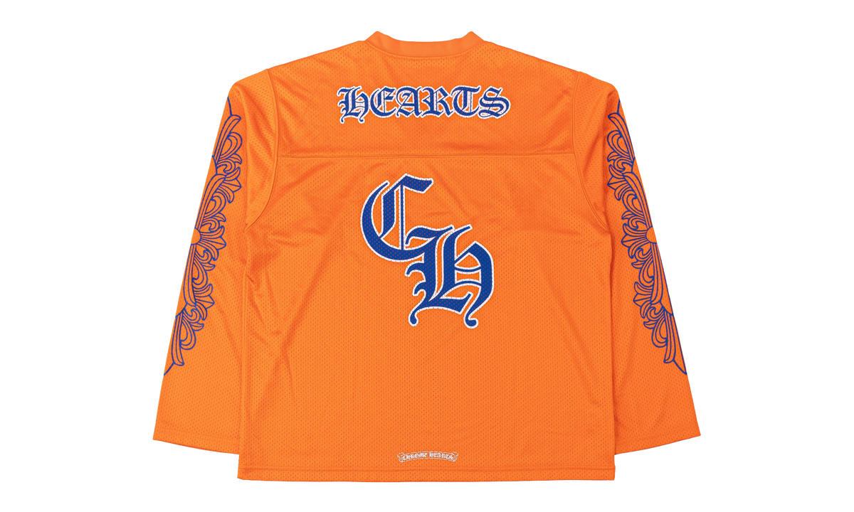 Floral Logo Sports Mesh Warm Up Long Sleeve Jersey "Orange / Blue" CHRM2006