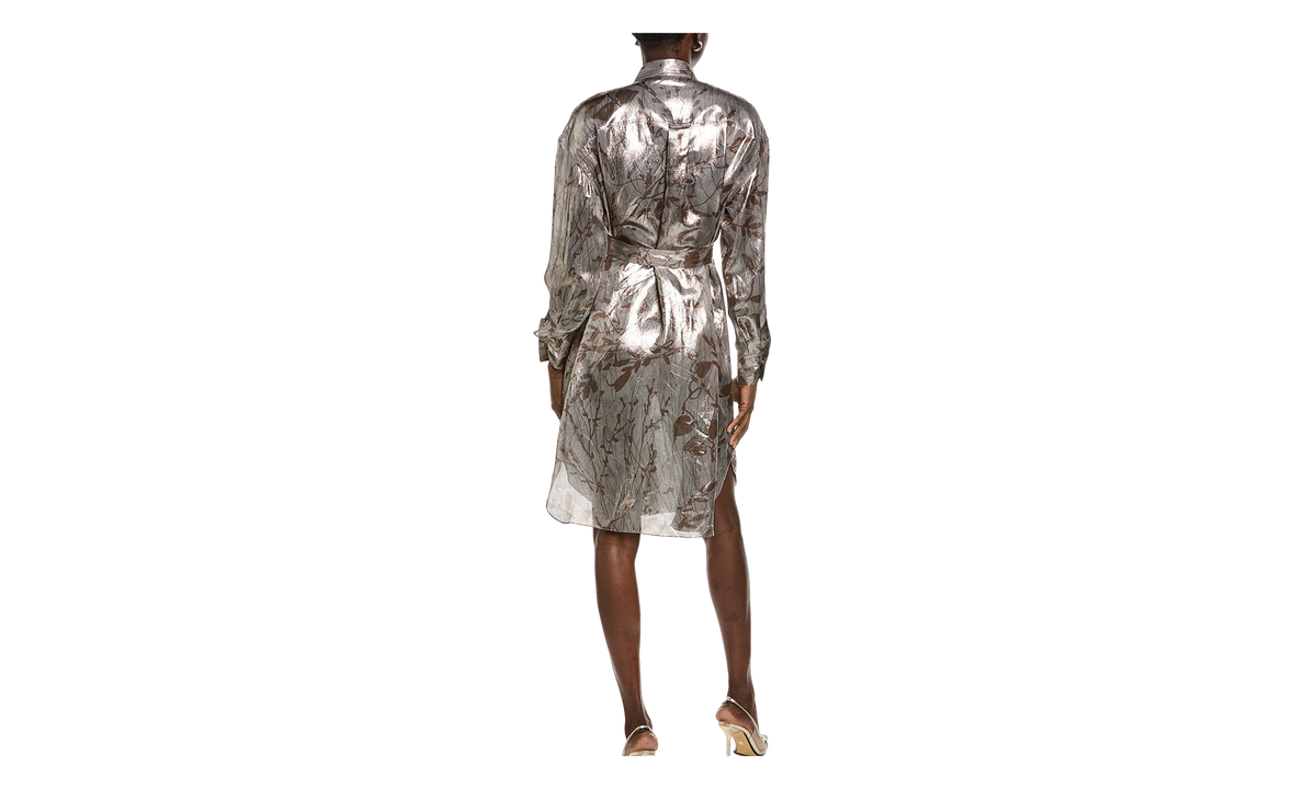Belted Shirt Dress WMNS "Metallic Silver" BRUN2627