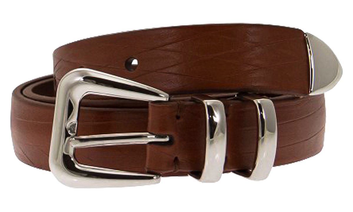 Leather Belt With Buckle "Brown" BRUN2740