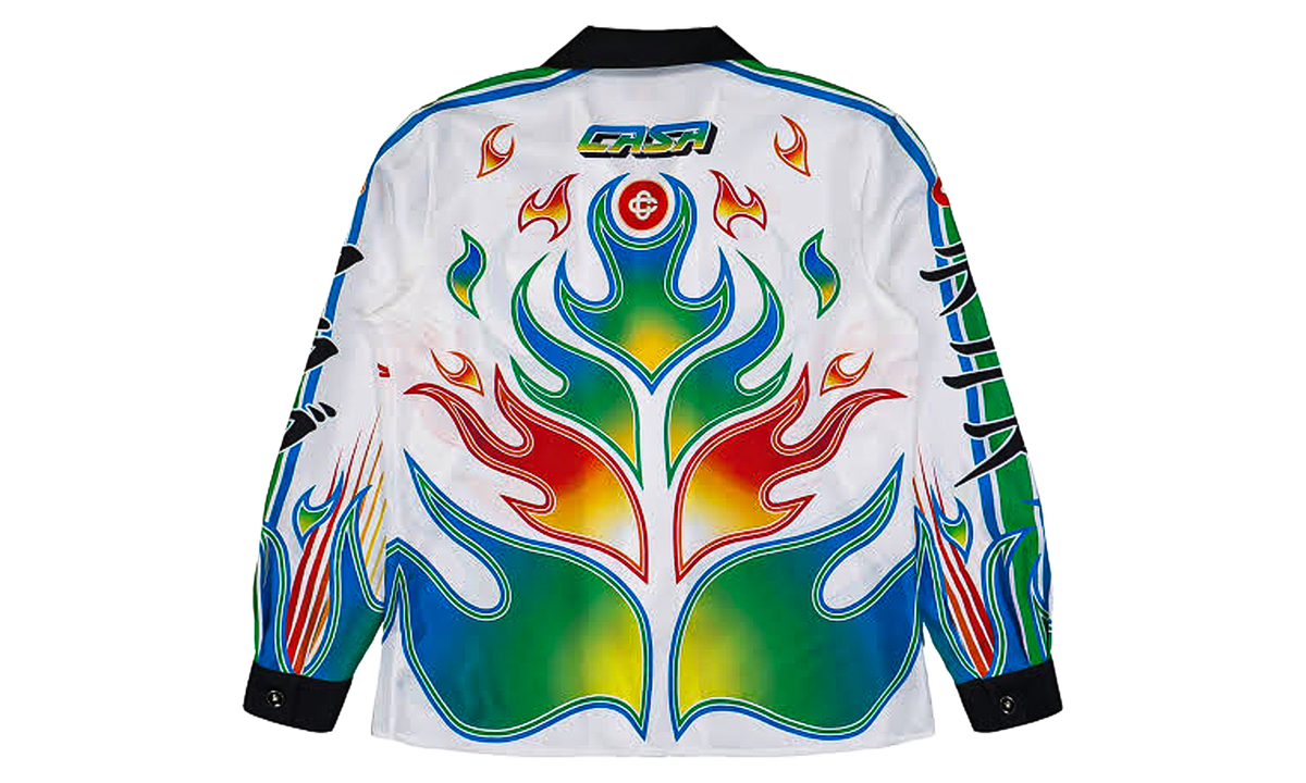Flame Laurel Long-Sleeved Silk Shirt "White" U AW25 SH 006 01 M