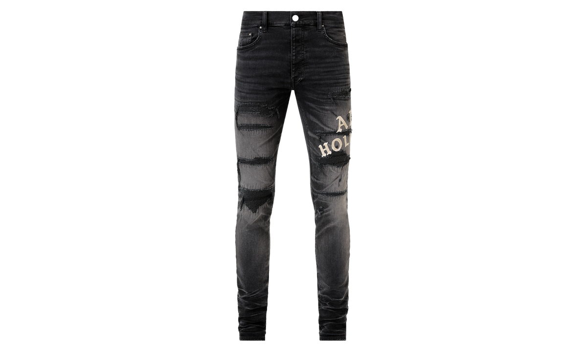 Hollywood Logo Repair Jeans "Faded Black Beige" AMDNSY1152 051