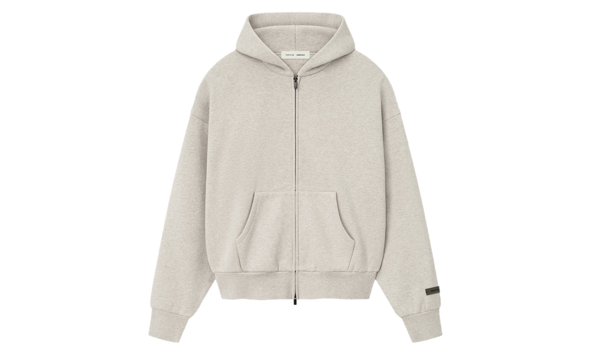 Classic Fleece Zip-Up Hoodie "Heather Stone" 192SP254782F