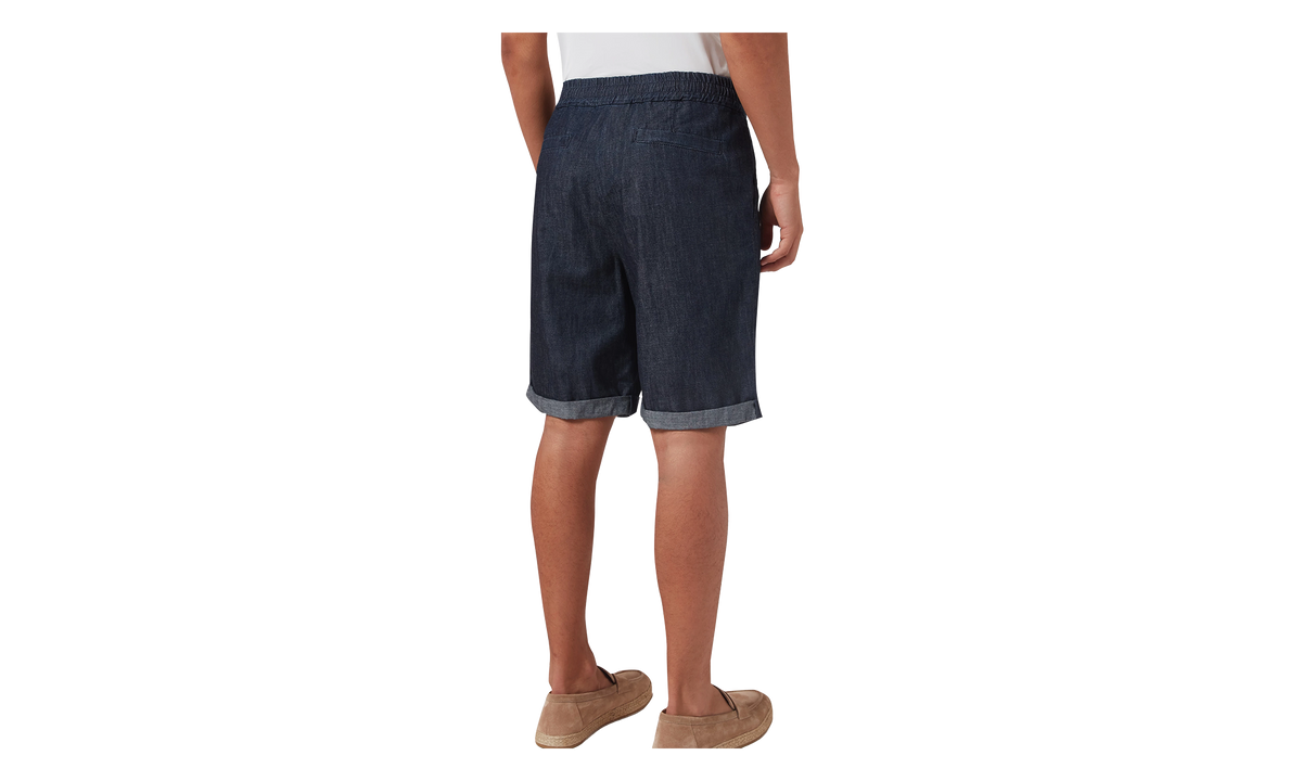 Denim Pleated Shorts "Blue" BRUN2938