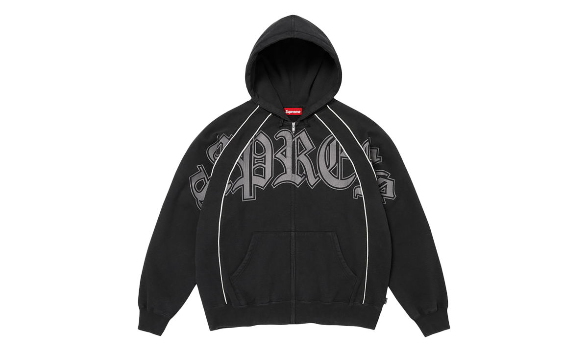 Paneled Zip Up Hooded Sweatshirt "FW26 - Black" SU29006