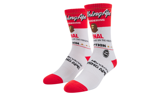 Bape Sock "White/Red" SM MK1 0000 C40