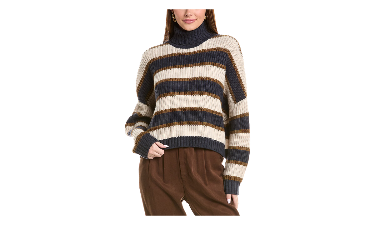 Striped Turtleneck Sweater WMNS "Navy" BRUN2810