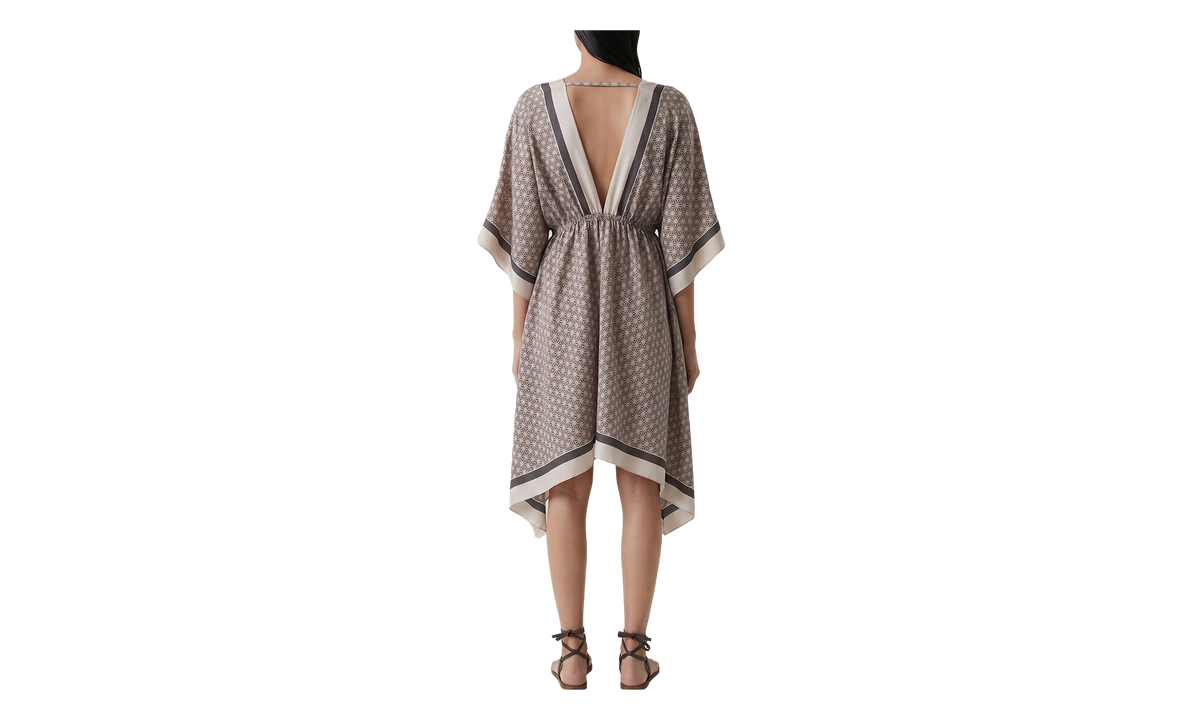 Silk Relaxed Dress WMNS "Beige/Brown" BRUN2642
