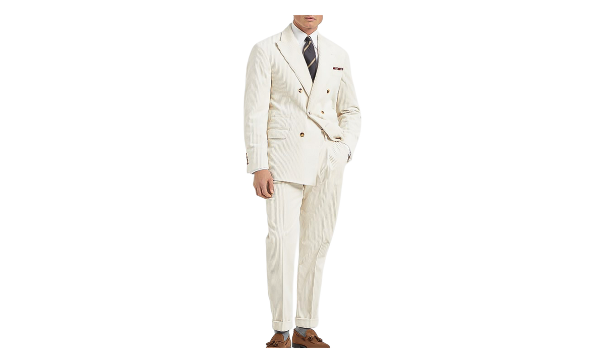 Double-Breasted Cotton Suit "Milk" BRUN2908