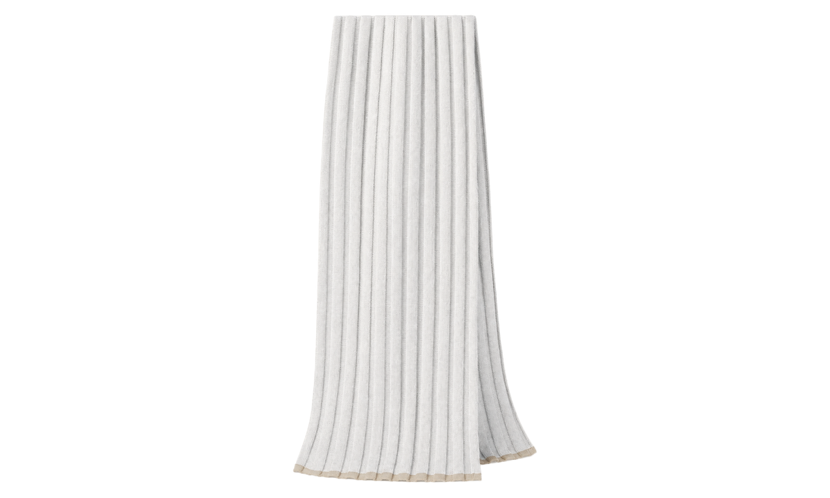 Ribbed Wool Scarf "White" BRUN2633