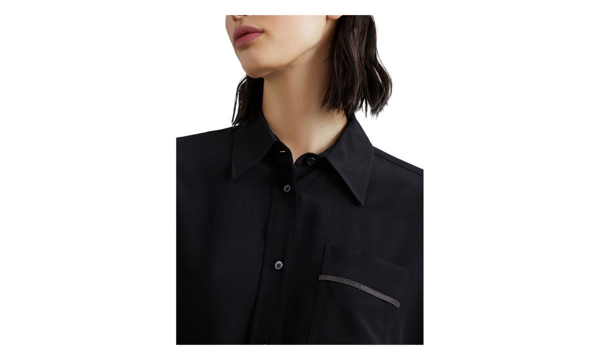 Silk Relaxed Shirt WMNS "Black" BRUN2749