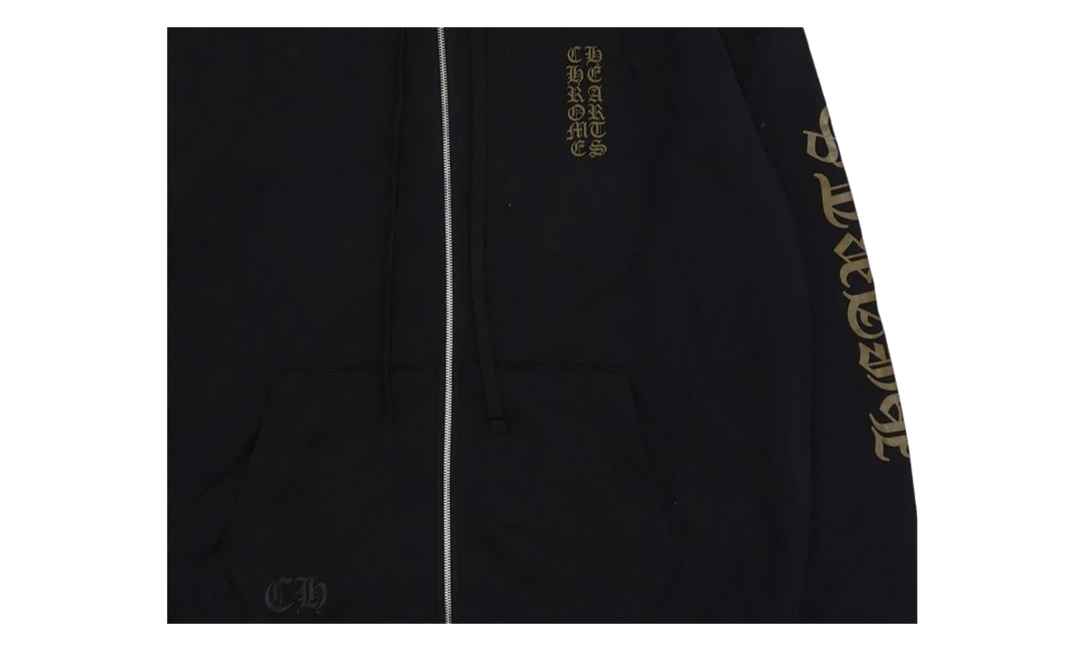 Glitter 1988 Vertical Logo Zip-Up Hoodie "Black / Olive" CHRM2062