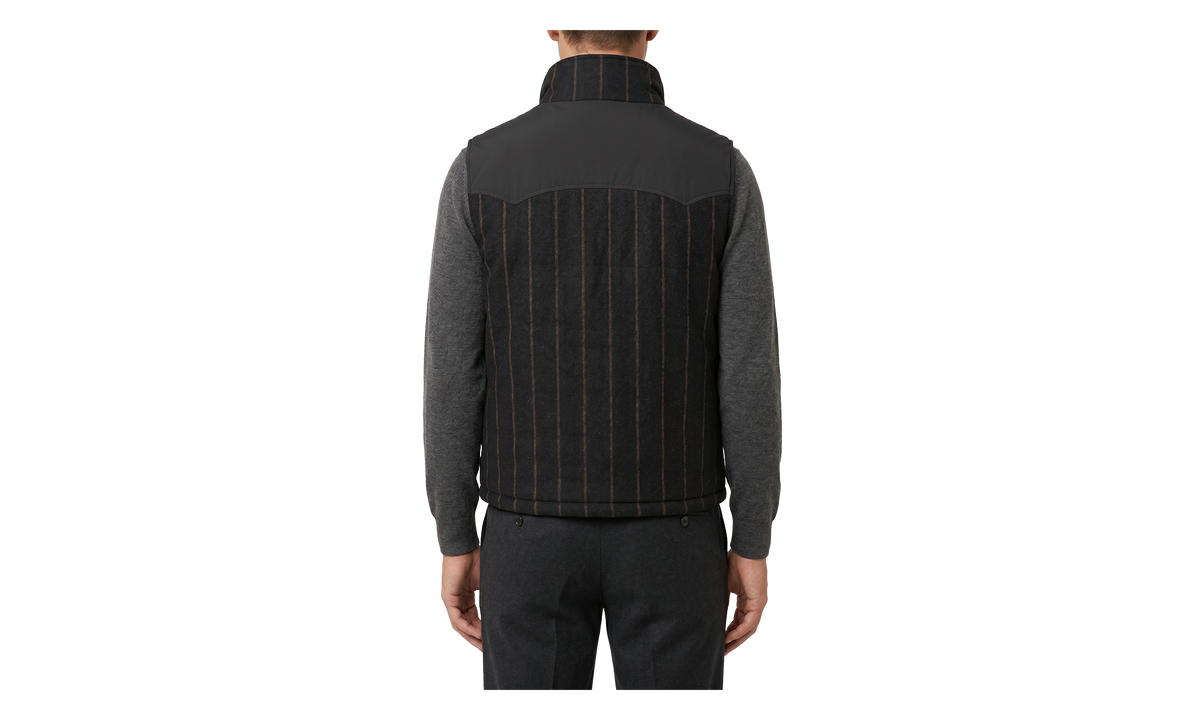 Striped Wool Vest "Black" BRUN3008