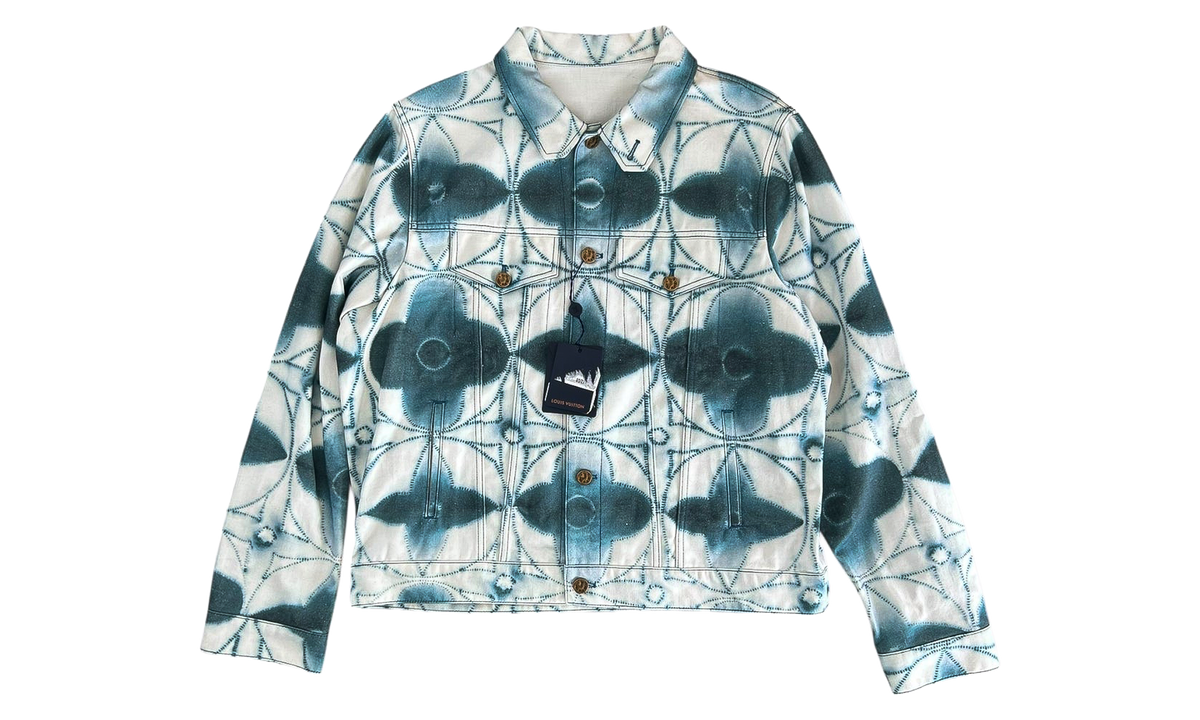 Shibori Monogram Denim Jacket "White & Blue" 1AB5JY